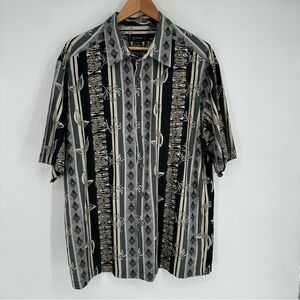 Cotton Reel Silk Blend Multi Color Button Up Shirt Sz XL Mens